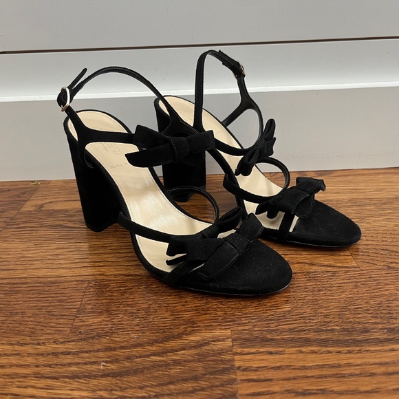 J. Crew Collection Stella Bow Heels - black suede, size 8 - NWOT - Picture 2 of 12